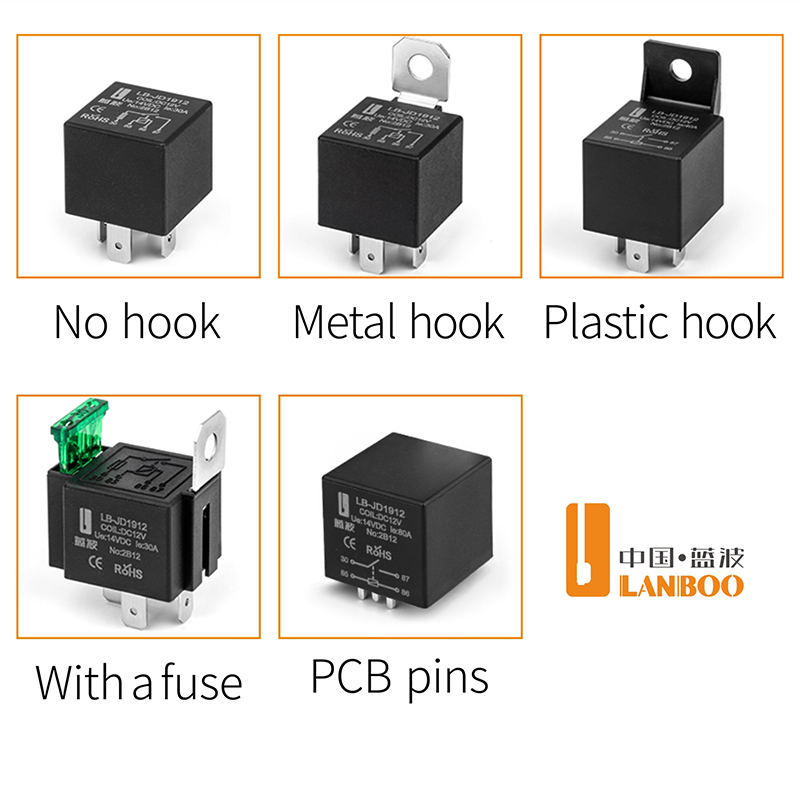 LANBOO 12V 24V Car Relay 4Pin 5 Pin High Current 30A/40A Waterproof Car Horn Start Headlight Modification