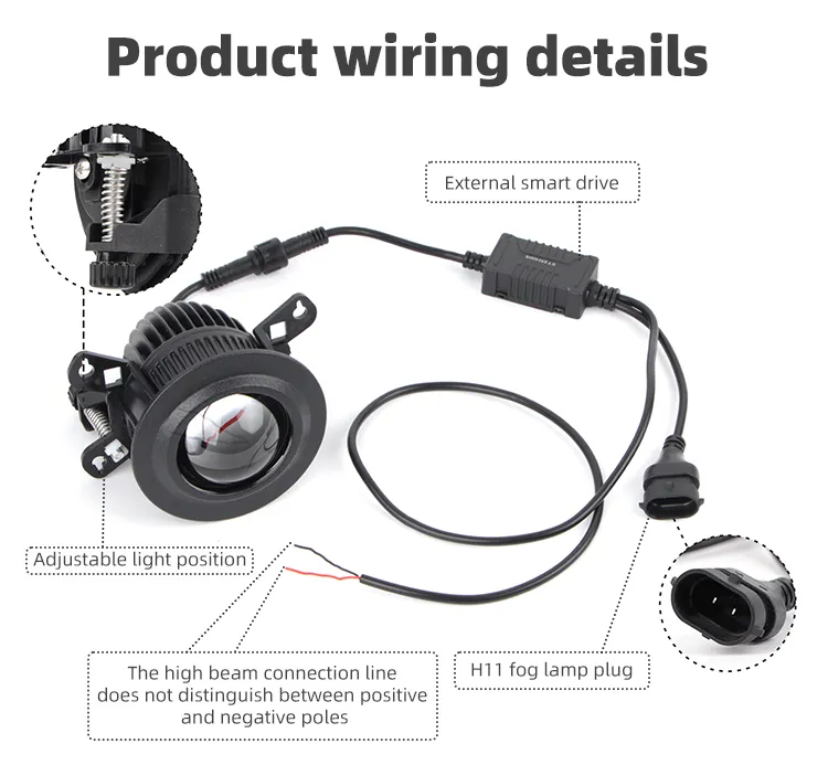 80W 2-Inch White Fog Lamp - Efficient Fog Light Solution