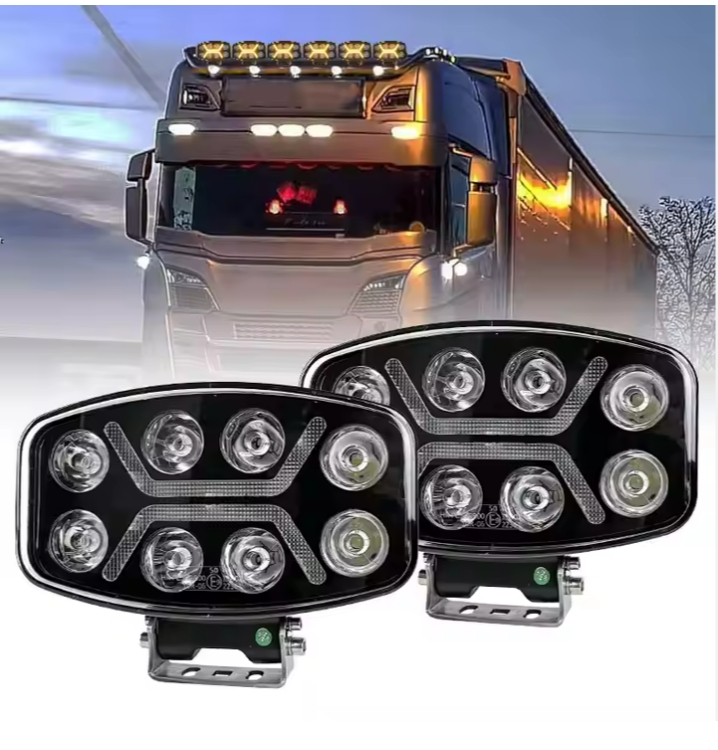 Factory OEM ODM 9.6 Inch Super Bright With White Yellow DRL LED Spot Work Driving Head Light for Truck BUS Trailer 12V 24V DC