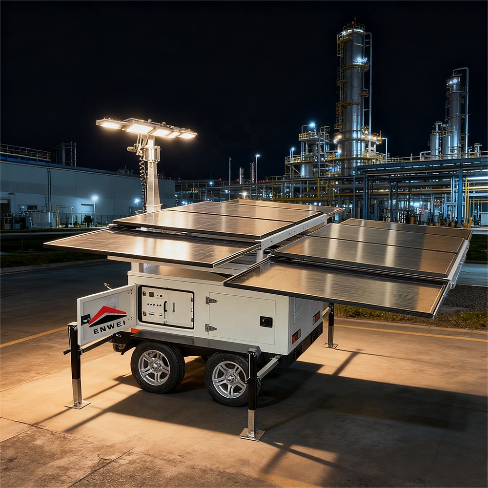 High Power Strong Mobility Large Solar Panels Led Lighting Trailer for Emergency Lighting