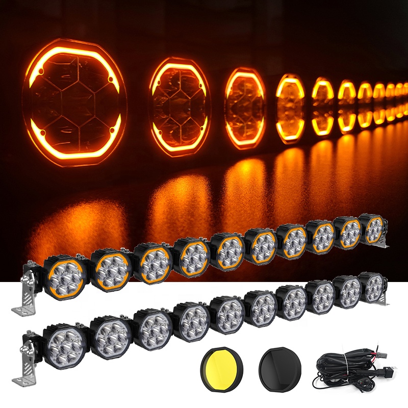 Flexible Vehicle Truck Kit 50 Inch Overhead Linkable Amber Off-road Work Car Spot Pod Offroad off Road Led Fog/driving Light bar