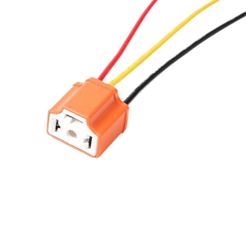 H4 Ceramic LED Headlight &amp; Fog Light Socket 9003 HB2 Lamps Holder With 3 Pin Plug Auto Application
