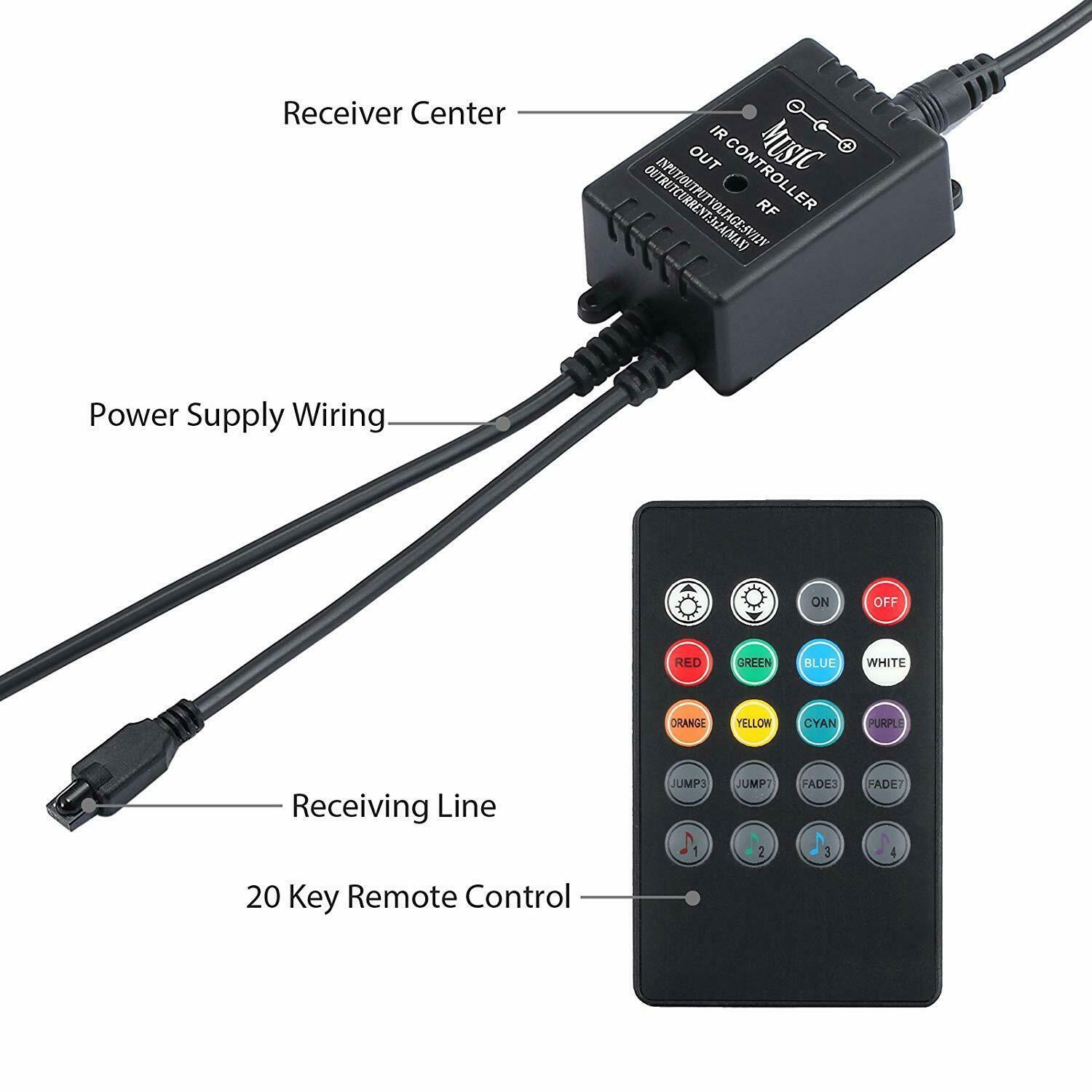 12 LED Smart RGB Ambient Light Strips Universal Interior Car Lighting Accessories App Enhancement Enhanced Car Interior Lighting