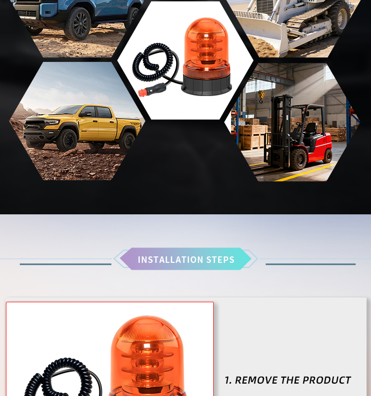 Hot Selling Heavy Duty Amber LED Strobe Warning Light for Vehicle Roof Top Agricultural Machinery Light Waterproof for Truck