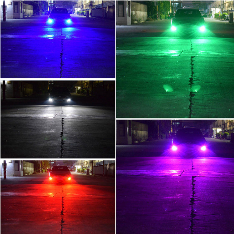 DC 12V Car LED RGB APP Intelligent Control Fog Lights Bulbs H7 H4 8000LM 6500K IP67 80W Headlight