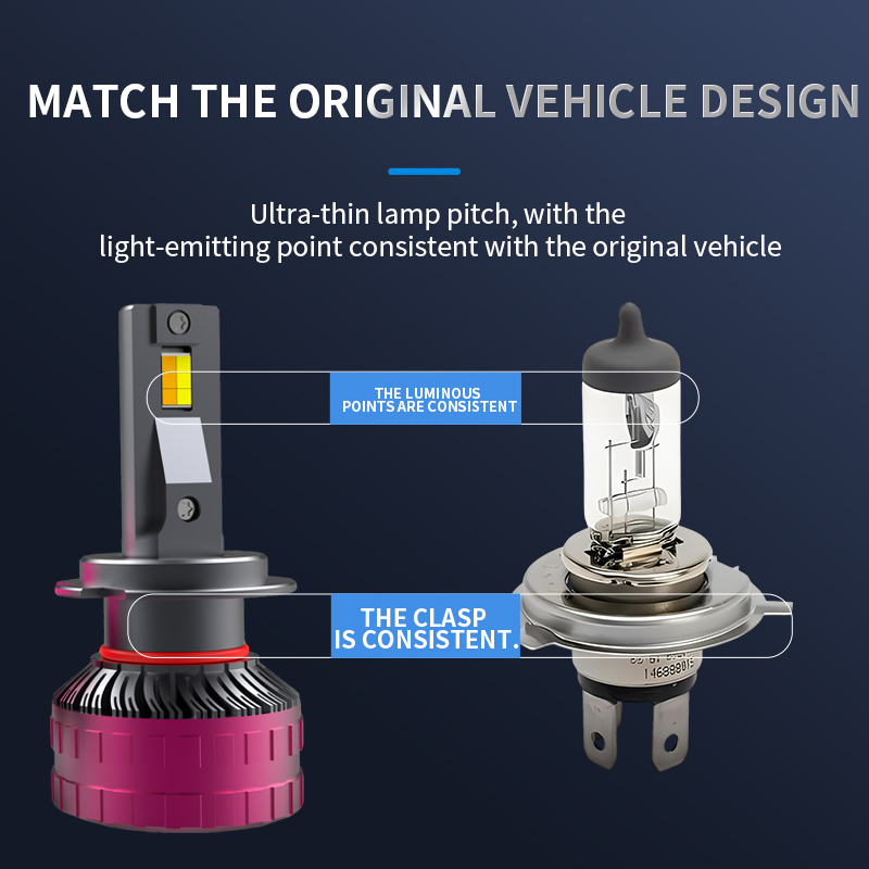 OEM ODM Super Bright 120W 13000LM Smart App Control Ai Car Led Light Tri Color Temperature H7 H11 H4 LED Headlight Bulb for Car