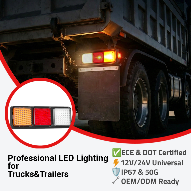 Heavy Duty 430mm LED Strip Tail Light 12V 24V, 108 LED Brake Turn Reverse Backup Light for Semi Trailer