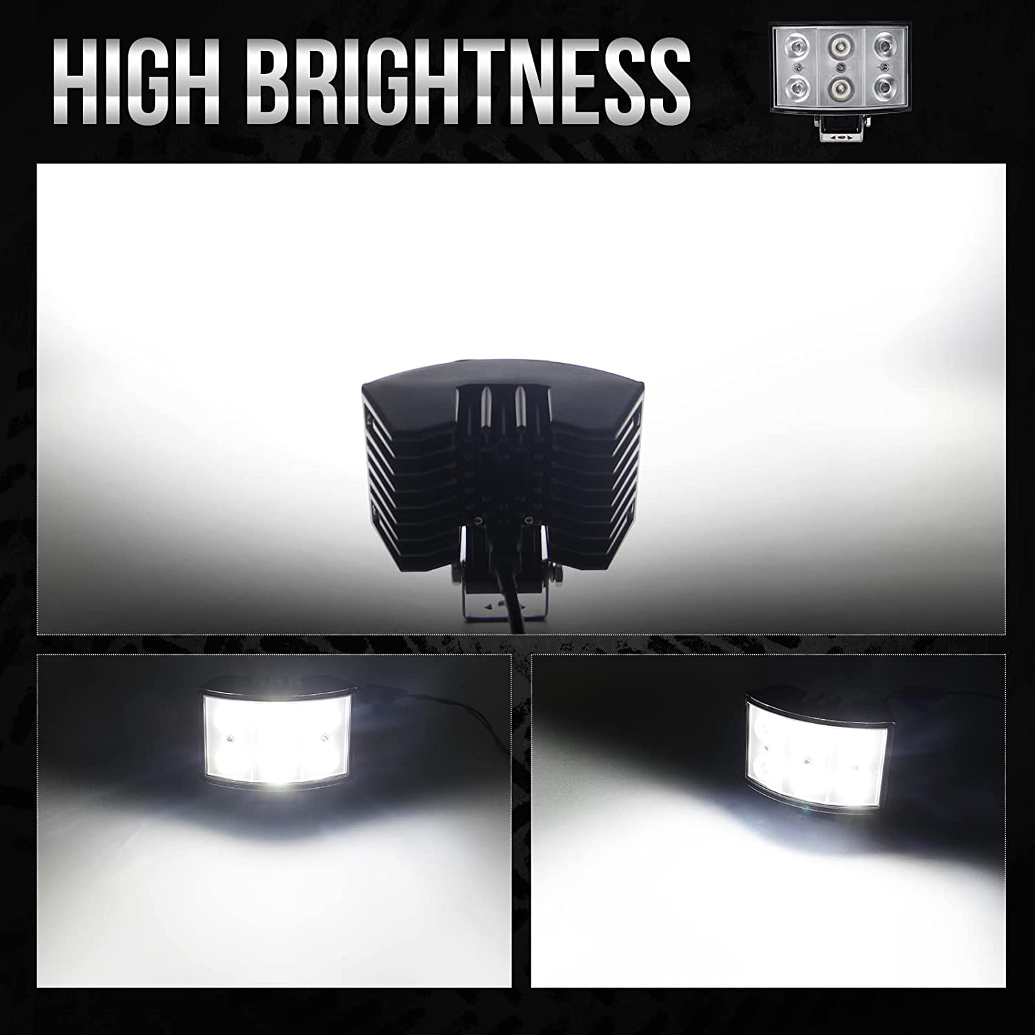 OPPLIGHT High Power 60W 270 Degree Led Driving Light System 6500K White 7000LM 6 Inch Pod Work Lights for Pickup SUV 4x4 ATV UTV