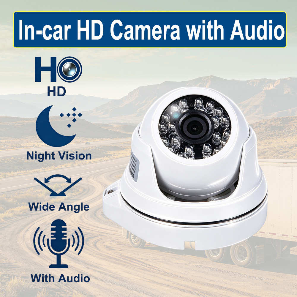 Commercial Grade AHD Car Camera Built-in High Sensitivity Mic Audio Recording AHD 720P Wide Angle Dome for Transport OEM/ODM