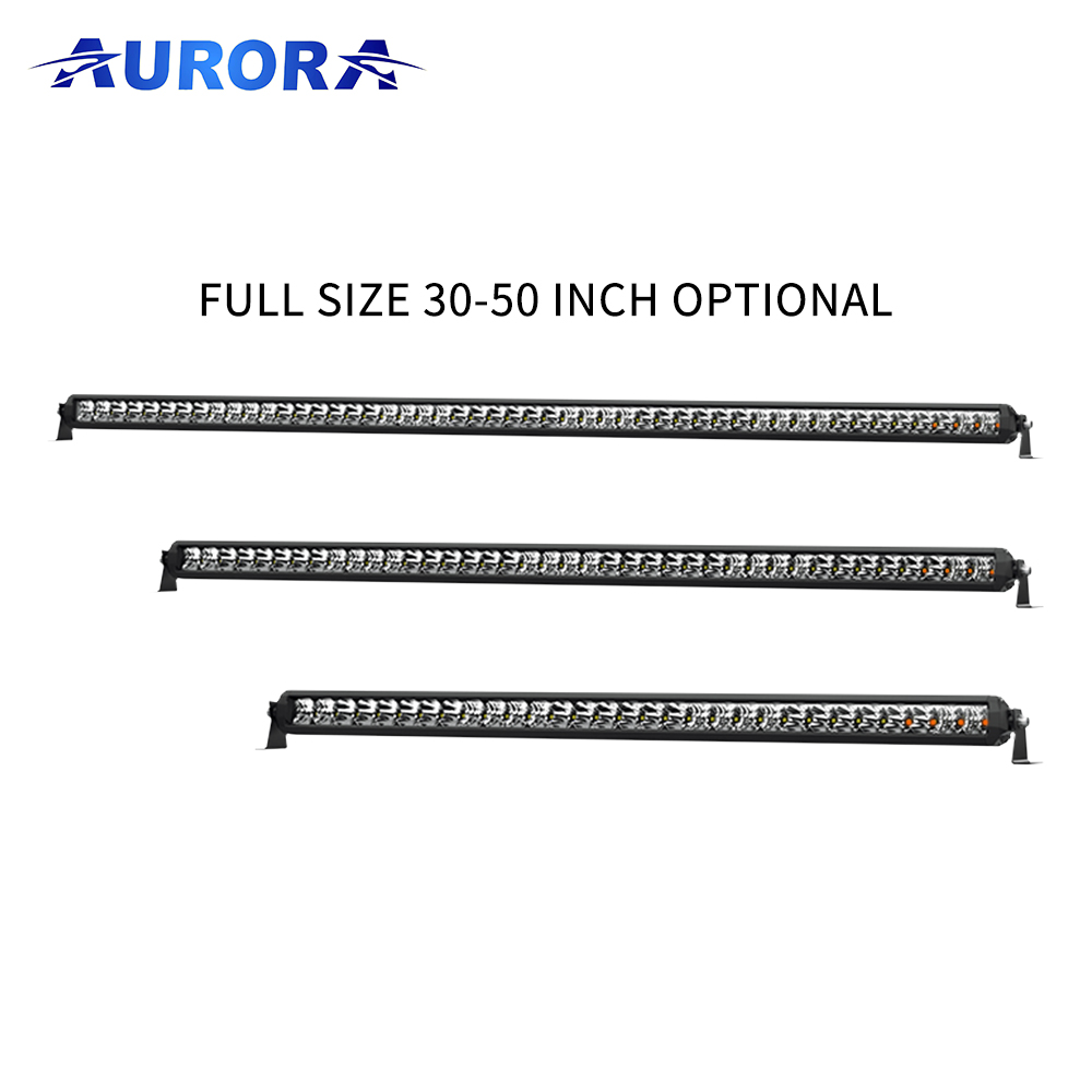 Aurora 30 Inch 150W Dual Color Flood Spot Combo Strobe Light Car Truck Single Row Led Light Bar for Off Road
