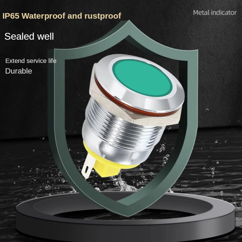 Hot Selling 6/8/10/12/16/19mm Signal Lamp With Wire 3V 6V 12V LED Waterproof Metal Indicator Light For Mechanical Equipment