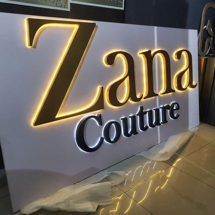 3D LED Backlit Logo Sign Metal Signboard Custom Logo Business Name Sign Led Signs For Business Outdoor Company Office Wall Decor