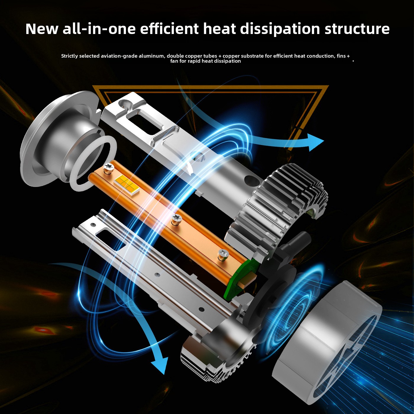 High-Power Smart Three-Color LED Car Headlights &amp; Fog Lights with Phone App Dimming 60W 12V Universal Fitment H4/H11/H7