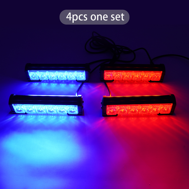 New Security Car Strobe Light Red Blue Amber LED Warning Light Flash Mode Emergency Vehicle Truck Light IP65 Waterproof 12V/24V