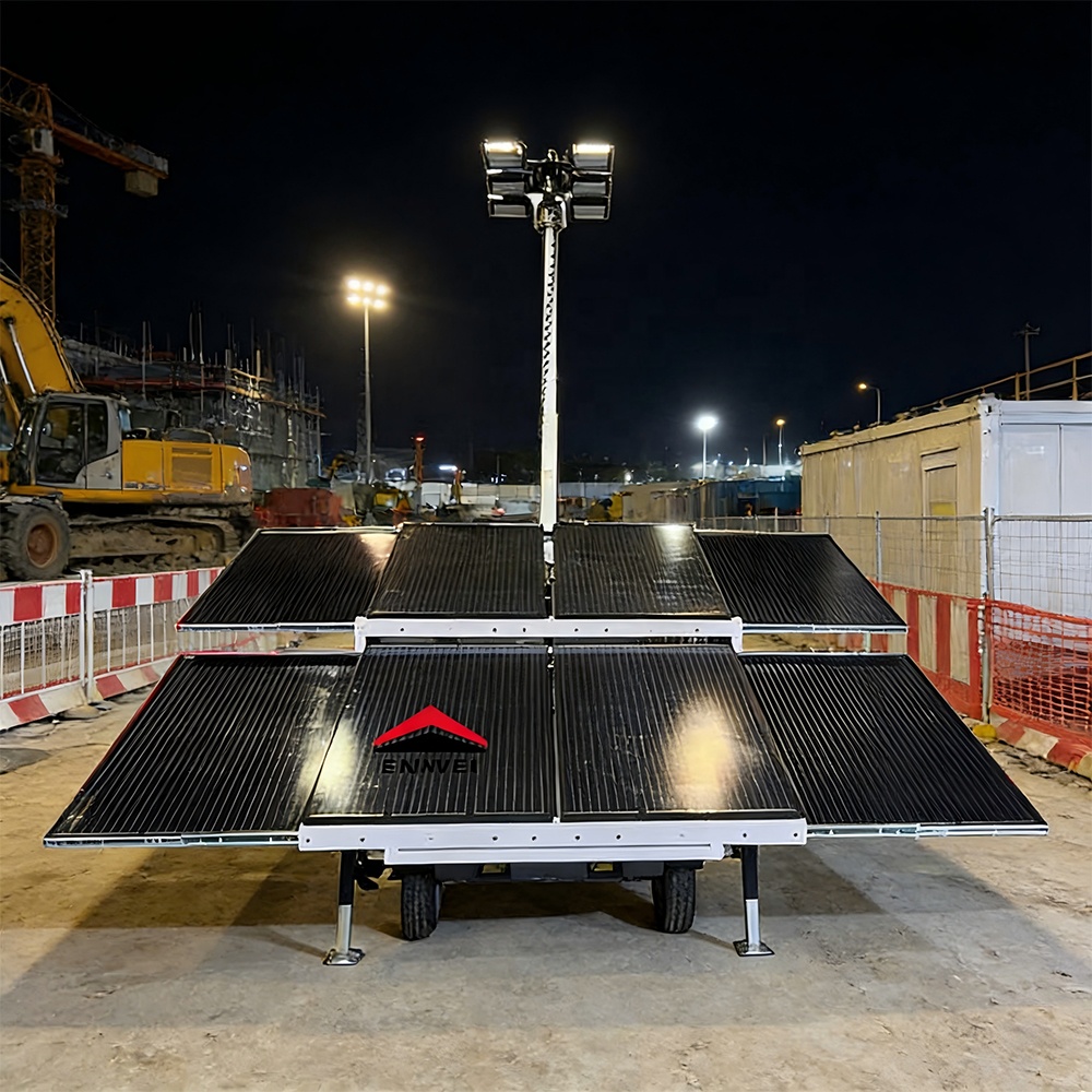 High Power Strong Mobility Large Solar Panels Led Lighting Trailer for Emergency Lighting
