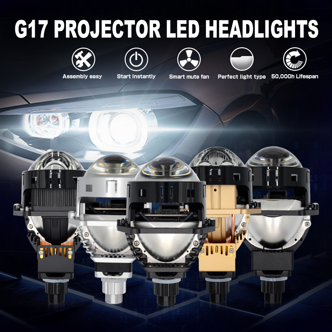 Gview High Power Car LED Headlight 3.0 Inch Bi LED Projector Lens Light for Auto LED Bulbs 6000K White Light H7 H4 LED Headlight