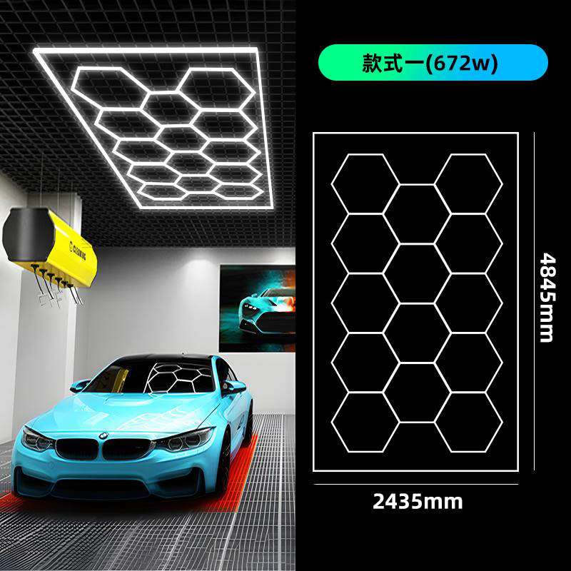 Car Detailing Shop Ceiling Hexagon LED Light Lamp Honeycomb Shape Light