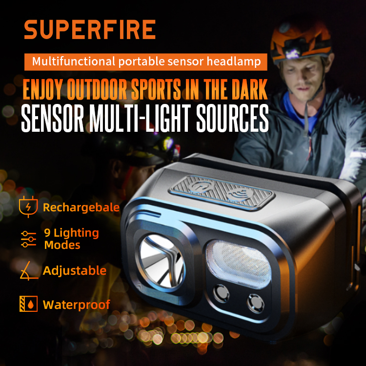Camping Running Fishing Hunting Headlight Sensor Led Headlamp Waterproof High Power Usb Rechargeable Headlamps