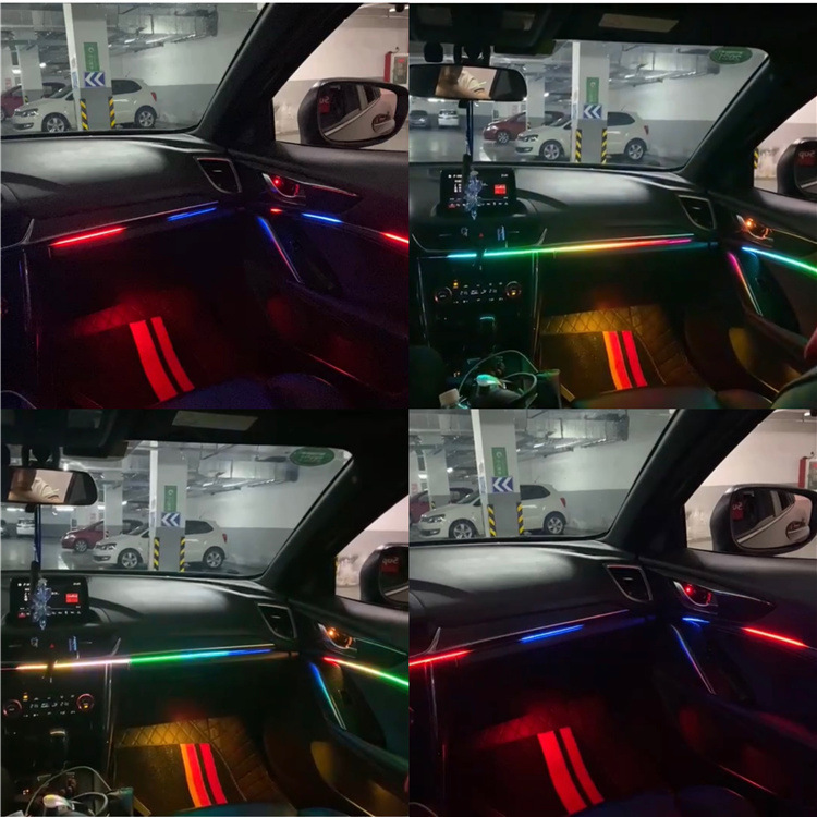 Brazil 18 In 1 Symphony Led Lights Car Rgb Acrylic Strips Interior Ambient Lamp Universal Car Interior Atmosphere Light