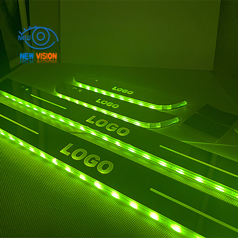 Custom Logo Wireless Dynamic LED Welcome Pedal Car Scuff Plate Pedal Light