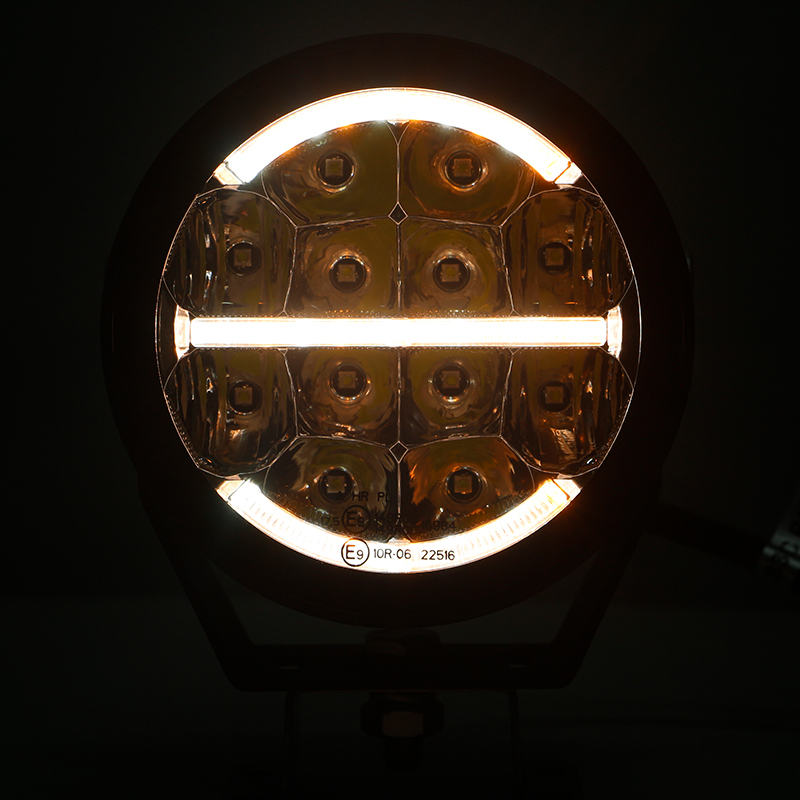 High Intensity LED Driving Lamp with Dual-Color Amber White DRL, 5 Inch Round Spot Light for 4x4 SUV &amp; Lorry, OEM/ODM Support