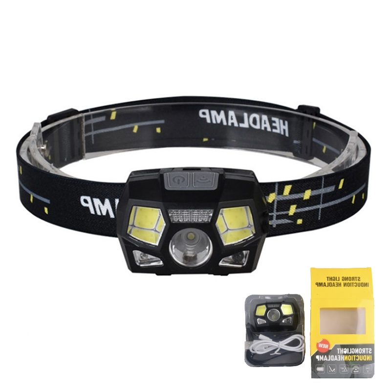 Front Headlamp Super Bright USB Rechargeable Mini Smart Induction Dual LED Multi Function Headlamp