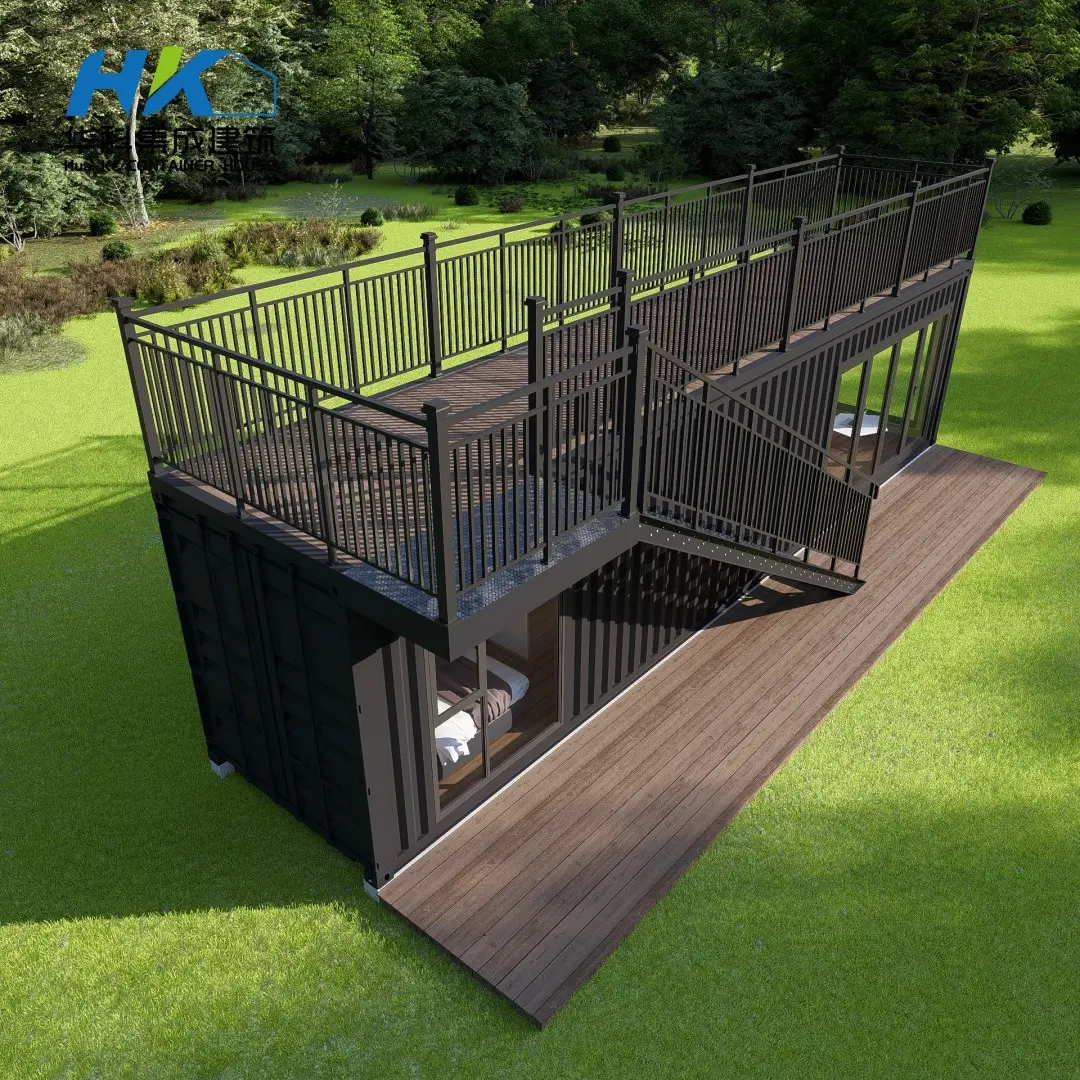 Custom 40ft luxury single bedroom shipping prefab modular container house with upper deck Pricelist, Suppliers
