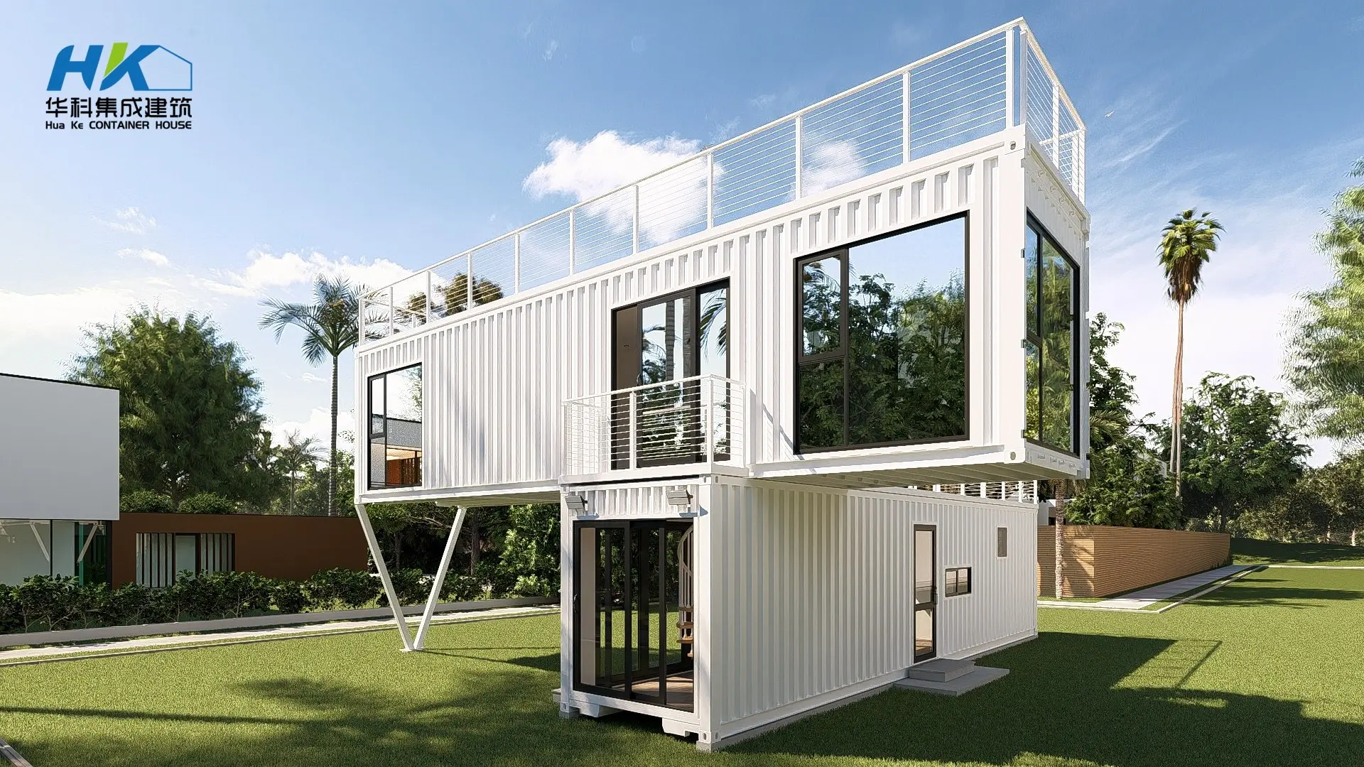 Modern modular home exterior view