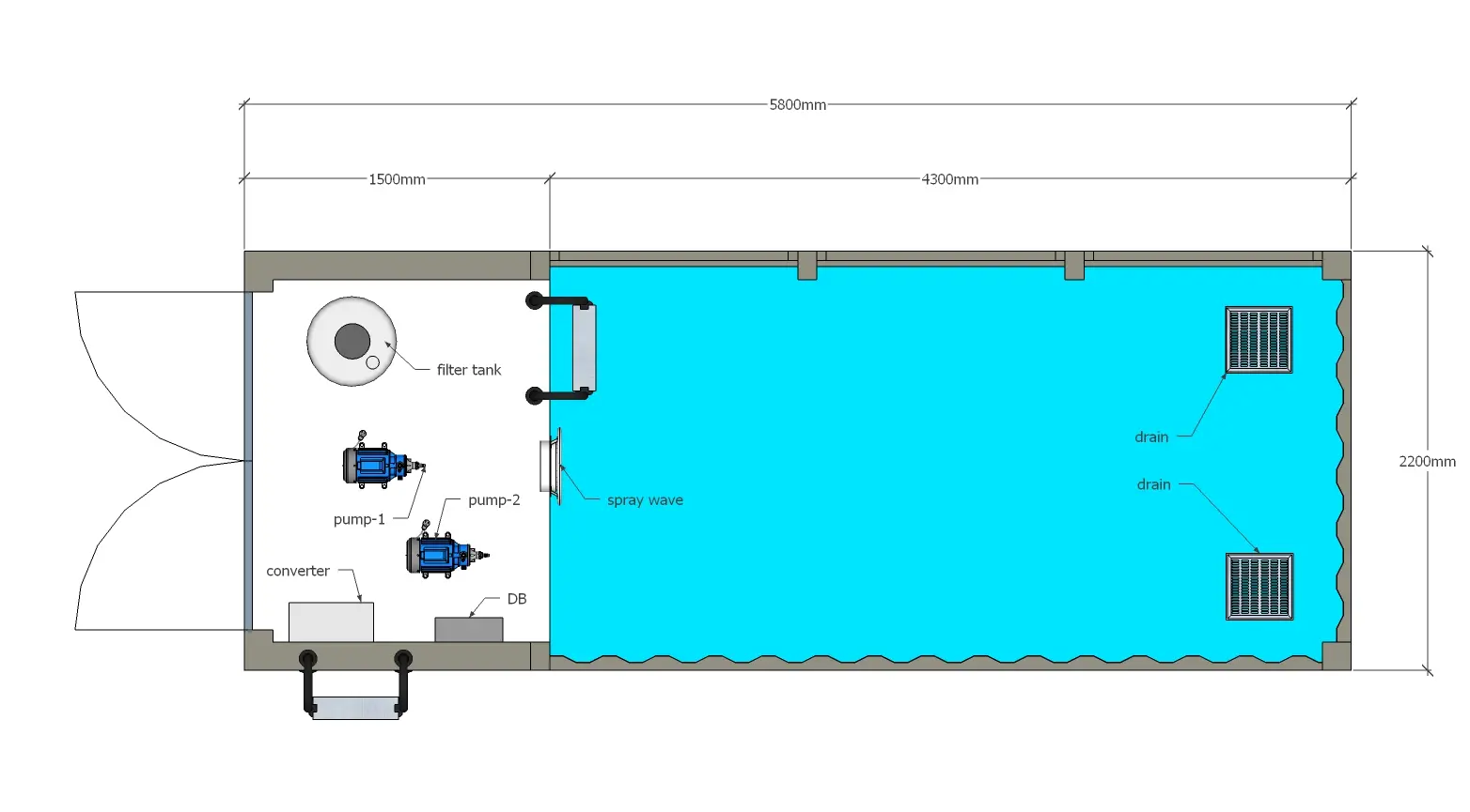 Modular Ready-Made Prefab Shipping Container Swimming Pool