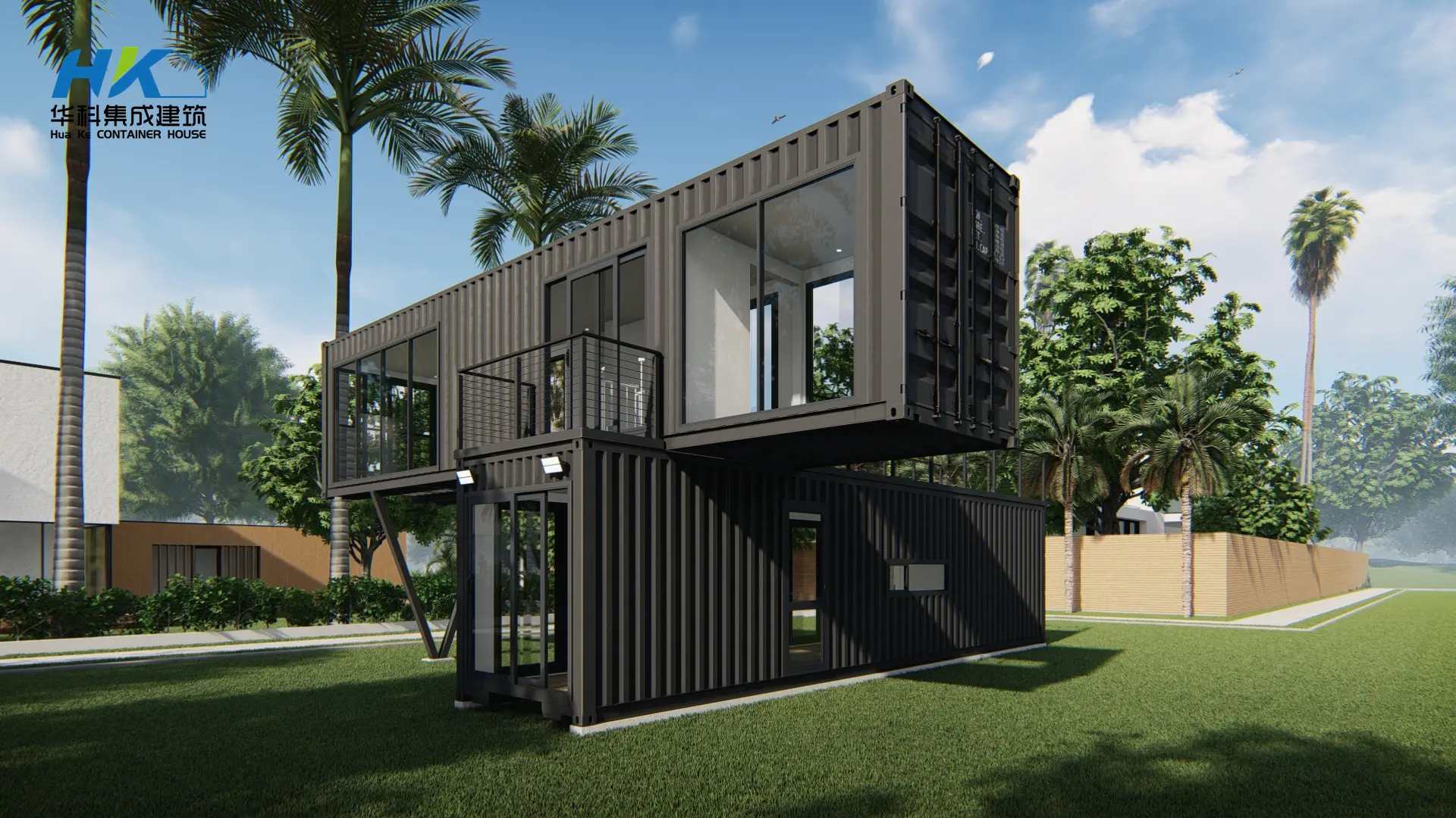 Two-storey container house exterior design
