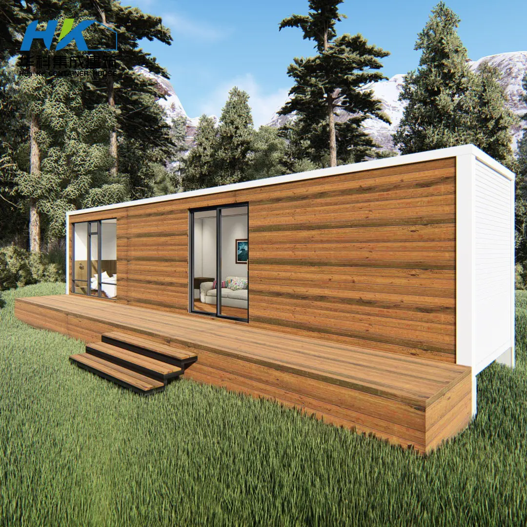 Custom 40FT Ready Made Modern Customized Luxury Thermal Insulation Wooden modular prefab prefabricated shipping container House villa   for Dwelling Factory, Suppliers