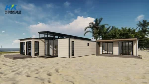 High-Quality Luxury 3 Bedrooms 40HQ Shipping Container Prefab Modular Villas with Granny house Product, Pricelist