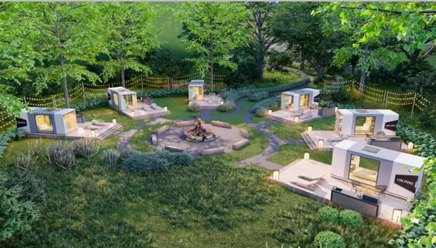 Custom Smart Space Capsule with Complete Facilities for Glamping and Resort Product, Pricelist