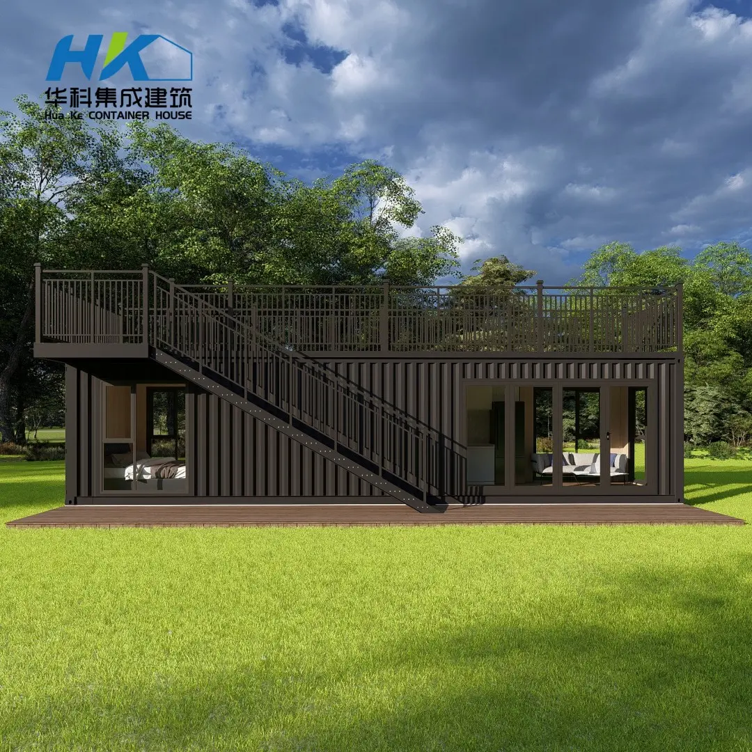 Custom 40ft luxury single bedroom shipping prefab modular container house with upper deck Pricelist, Suppliers