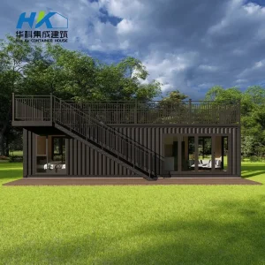 Custom 40ft luxury single bedroom container house with upper deck