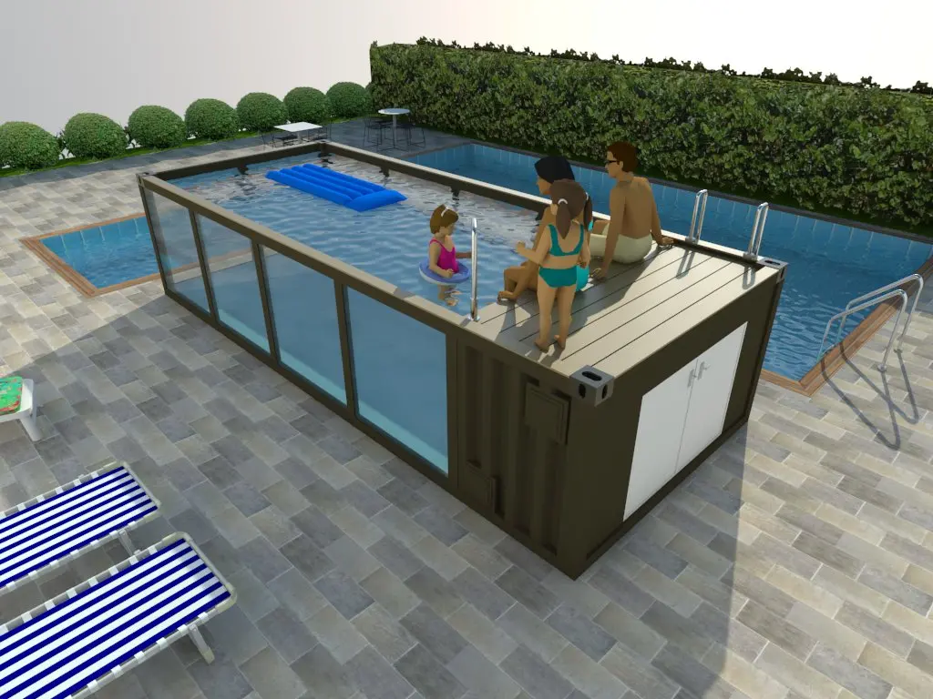 Custom 20FT Modular Ready Made Prefab Shipping Container Swimming Pool with SPA Function Quotes, Supplier