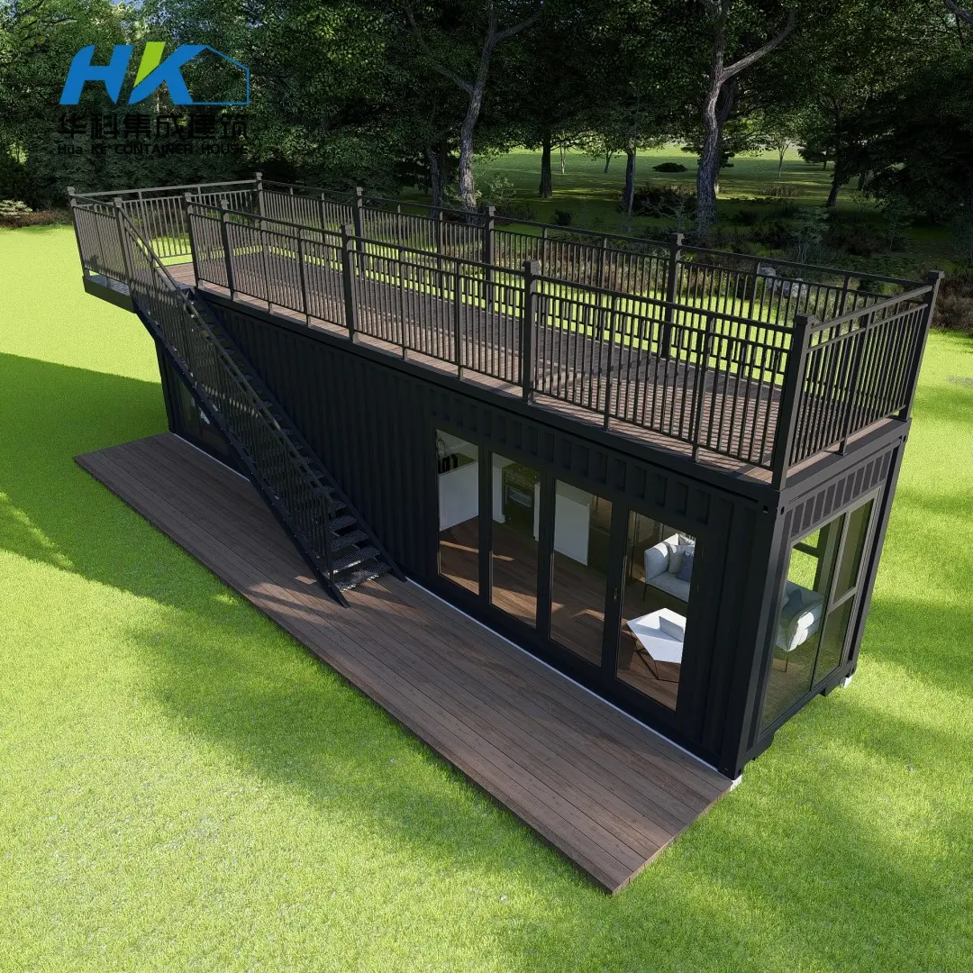 Custom 40ft luxury single bedroom shipping prefab modular container house with upper deck Pricelist, Suppliers