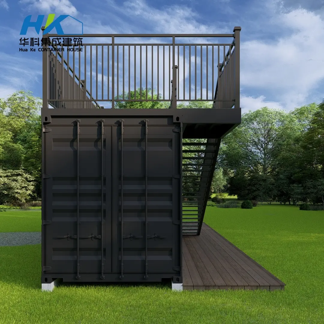 Custom 40ft luxury single bedroom shipping prefab modular container house with upper deck Pricelist, Suppliers