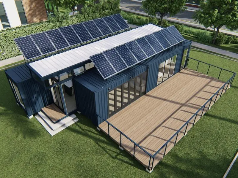 Custom High Quality Spray Foam Insulated Modular Prefabricated Shipping Container House by Solar Panel Factories, Supplier