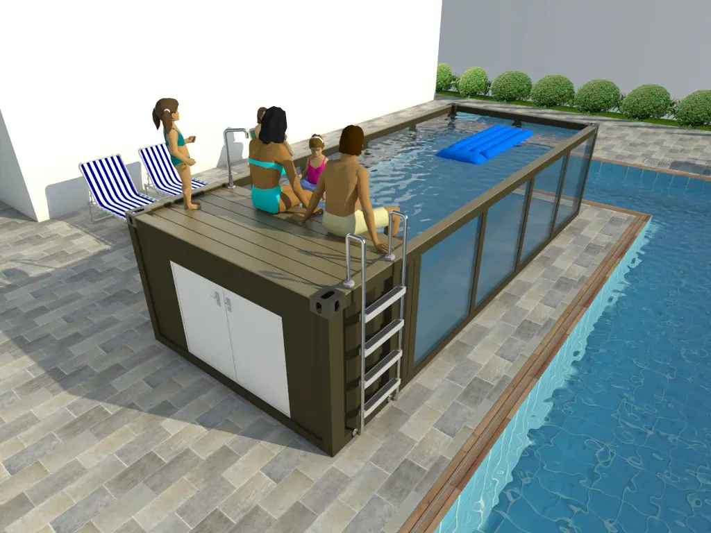 Custom 20FT Modular Ready Made Prefab Shipping Container Swimming Pool with SPA Function Quotes, Supplier