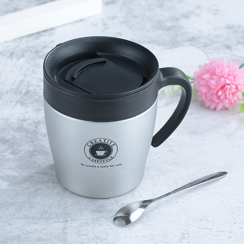 BPA Free Personalised Double Walled Stainless Steel Pretty Travel Thermos Spoon Coffee Mug