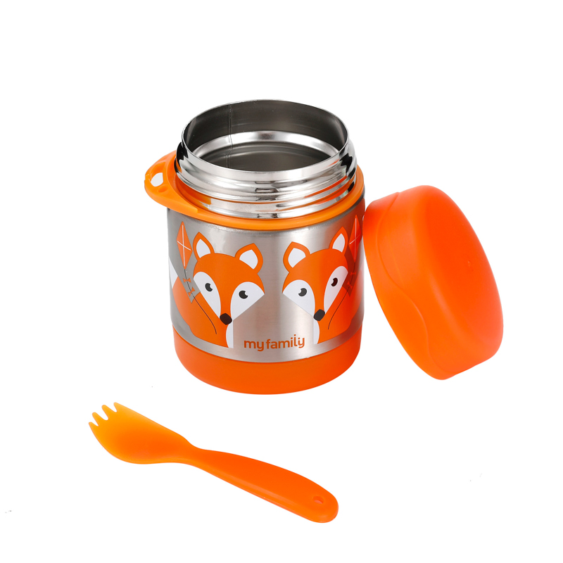 Leak-Proof 350ml Stainless Steel Vacuum Insulated Kids Lunch Thermoses Food Flask Jar with Spoon