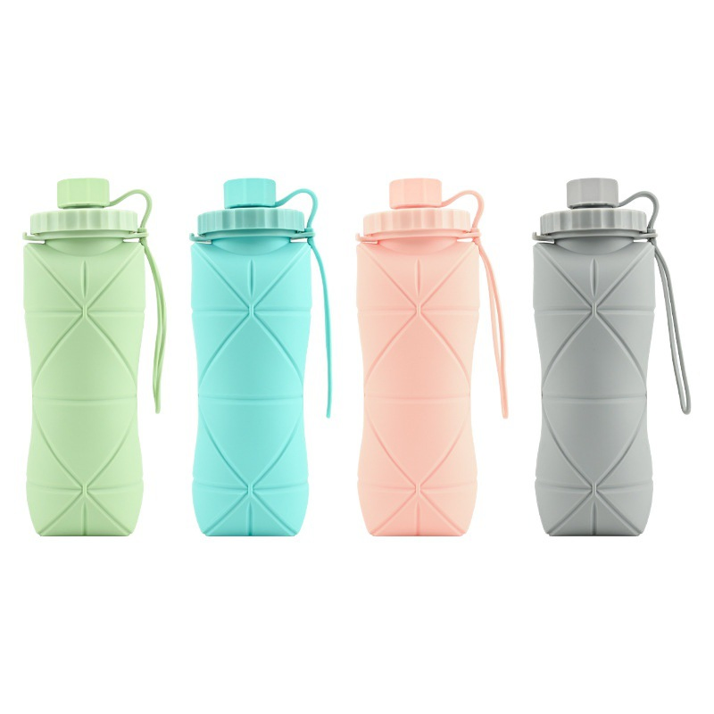 Silicone Foldable Portable Travel Water Bottle, Collapsible Water Bottles