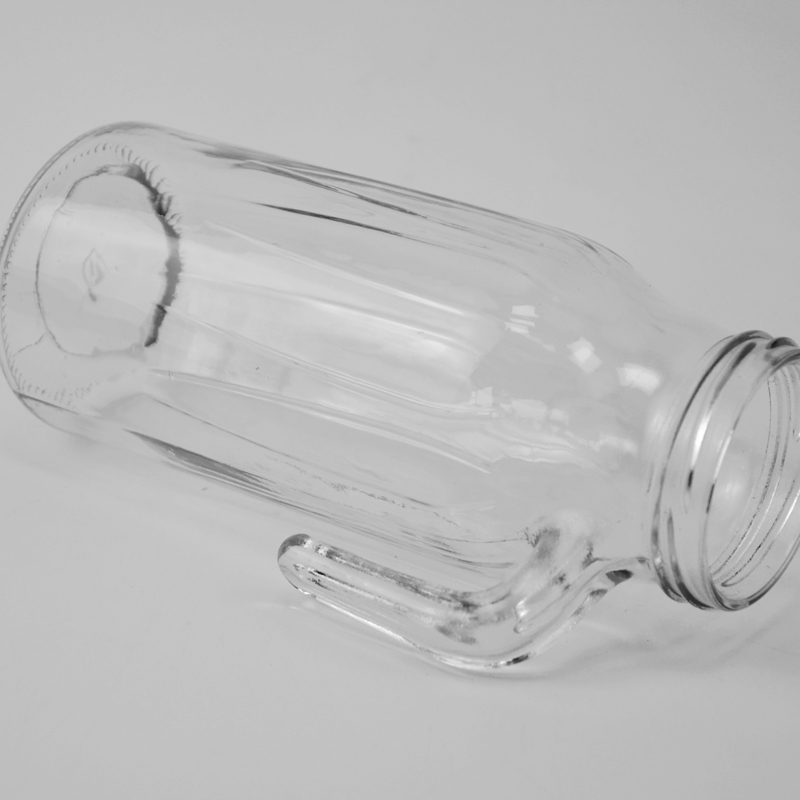 Beverage Juice Water Clear Glass Bottle with Handle