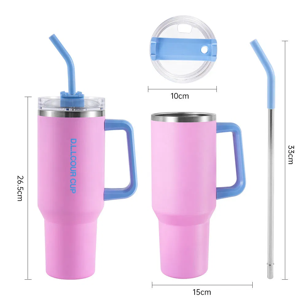40oz Double Wall Stainless Steel Vacuum Insulated Tumbler with Handle Travel Mug