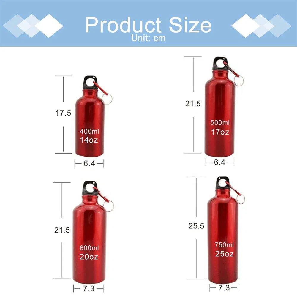 Factory Aluminium Water Bottle with Custom Logo 500ml 600ml Water Bottle Vacuum Thermos for Sport with Climbing Buckle