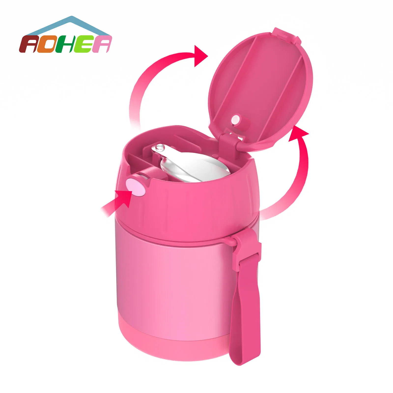 Premium BPA - Free 400ml Lightweight Insulated Food Jar, Comes with 100% Leak - Proof Promise, Cool Touch Body and an Elegant Portable Foldable Handle