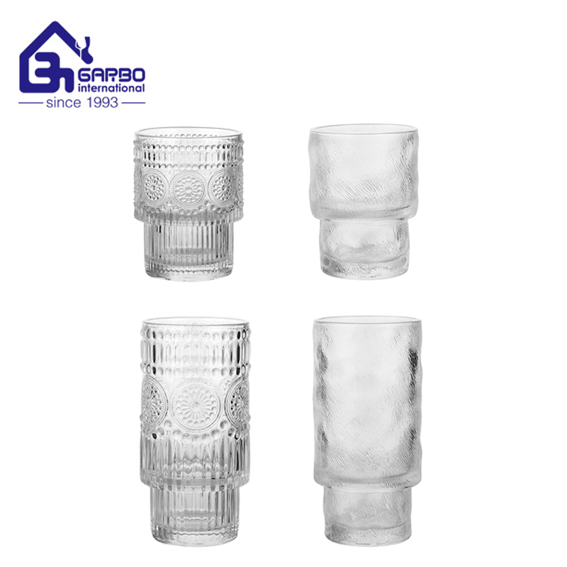 Factory Wholesale Classic Transparent Lemon Design Coffee Drinking Glass Whiskey Juice Water Glass Cup Tumbler Drinking Glass Ware Cup Highball Glass Tumbler