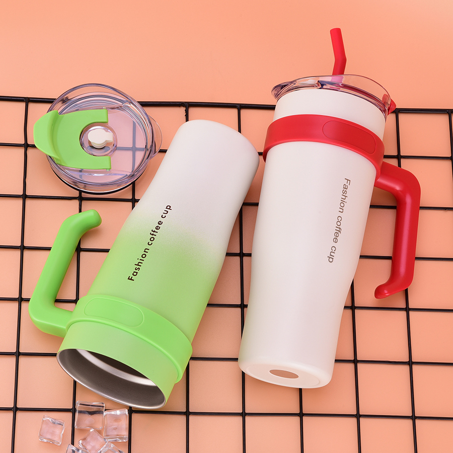 Custom Logo 40oz Vacuum Insulated Double Wall Coffee Tumbler 40 Oz Stainless Steel Travel Mug with Handle