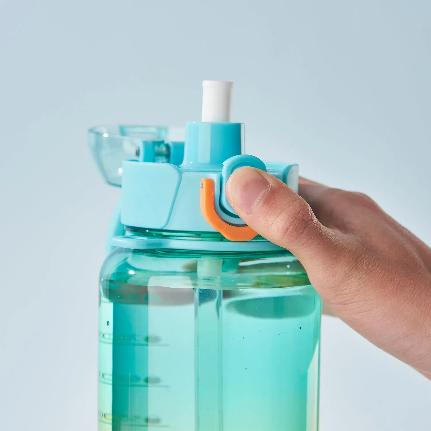 Custom Logo Portable Plastic Water Bottle with Straw